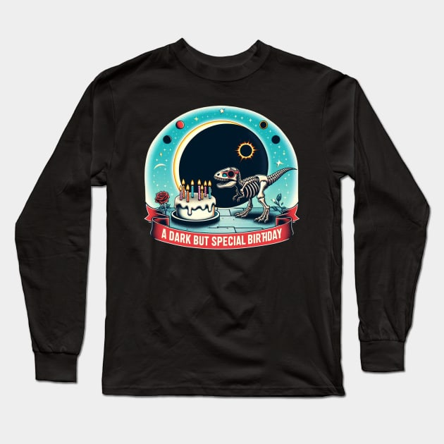 birthday in solar eclipse april8 2024 Long Sleeve T-Shirt by TRACHLUIM